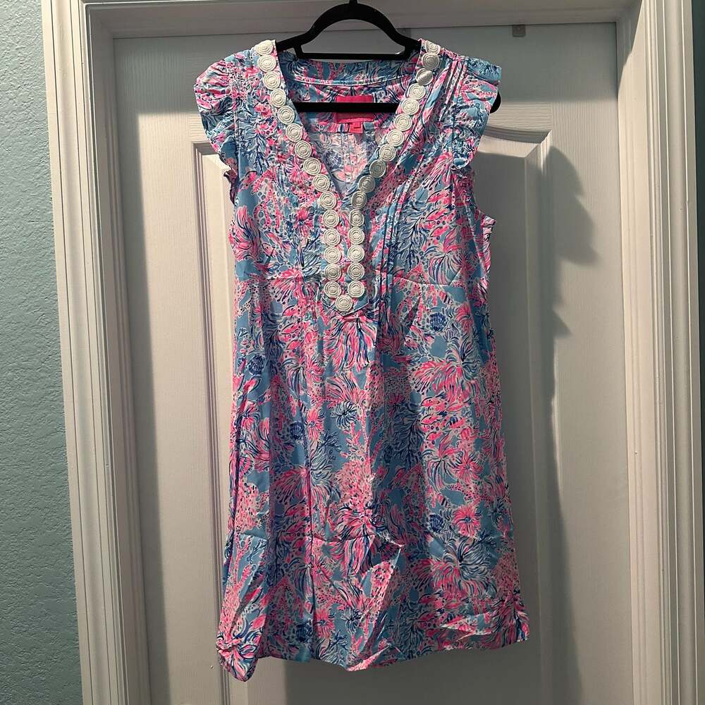 Lilly Pulitzer Size M Floral Print Sleeveless Dress